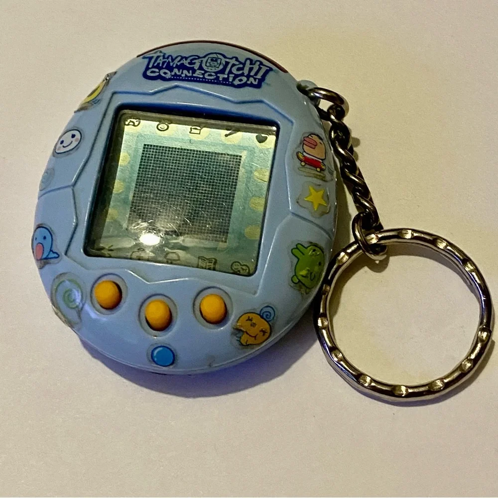 Tamagotchi Connection V1 2004 Flat Pastel Baby Blue W/ Original Stickers